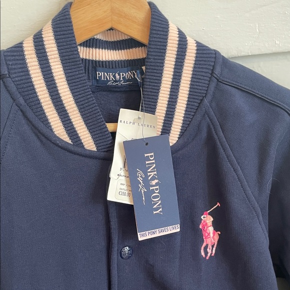 NEW Ralph Lauren Pink Pony Fleece Baseball Jacket - Picture 4 of 13